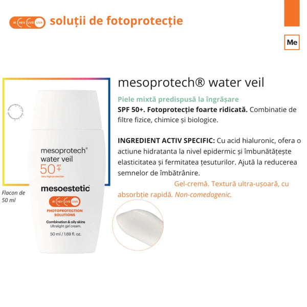 Protectia solara cu efect hidratant, ten mixt - WATER VEIL SPF50+ - 50ml