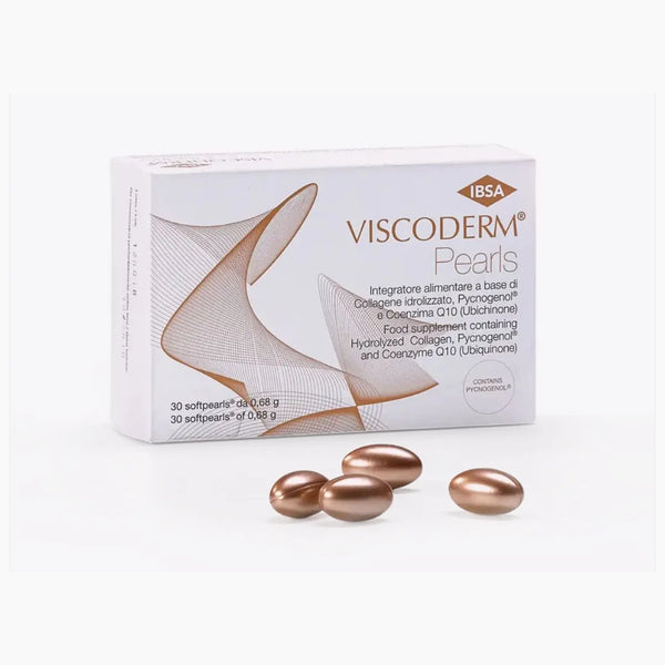 Suplimente pentru piele cu colagen si coenzima Q10 - VISCODERM® PEARLS 30 SOFTGEL - 30 capsule