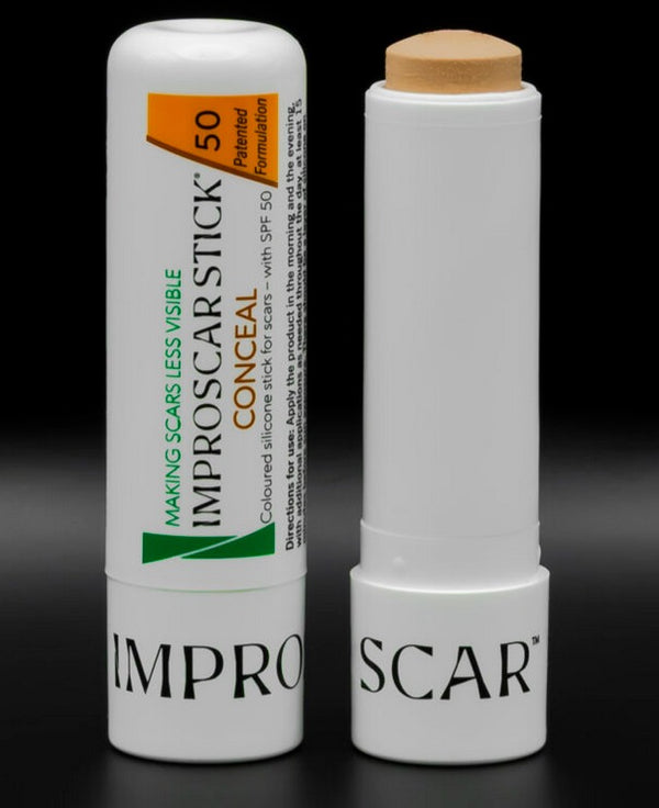 Tratament cicatrici pe baza de silicon cu SPF si pigment - Improscar® Stick SPF 50 Conceal - 6.9g